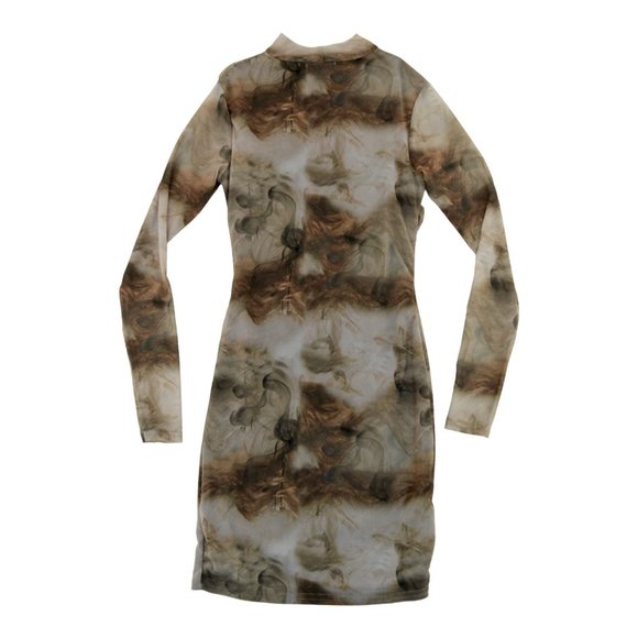 Pretty Little Thing Long Sleeve‎ Dress Shape Brown Size 4 - Picture 2 of 4